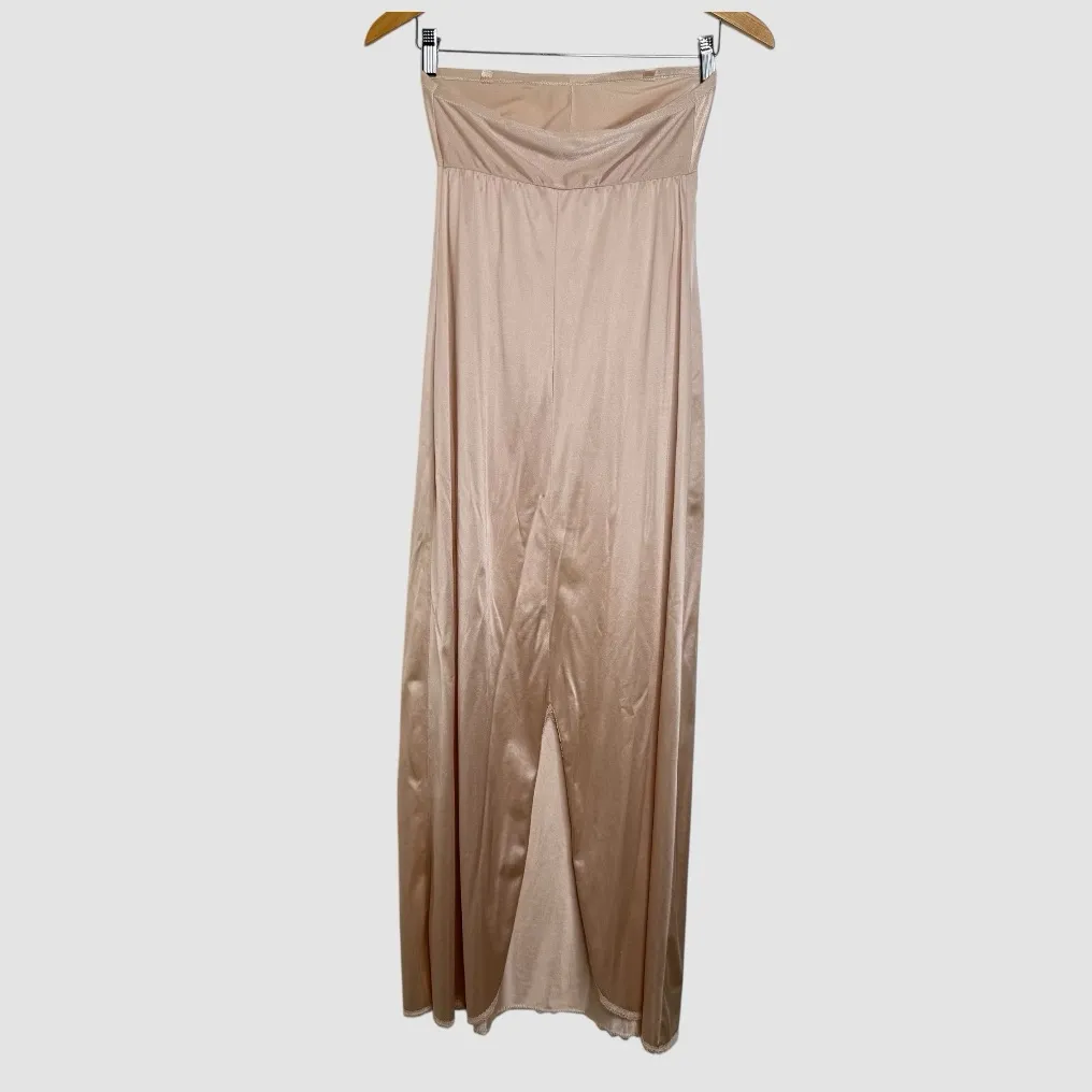 Vintage Lorraine Long Slip Beige USA made Lace trim Size 36 Tan - Image 3