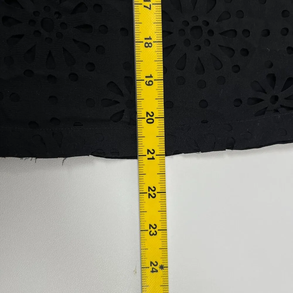 $428 NWOT See by Chloé Eyelet Top Lasercut Perforated Blouse Size 34 Black - Image 13