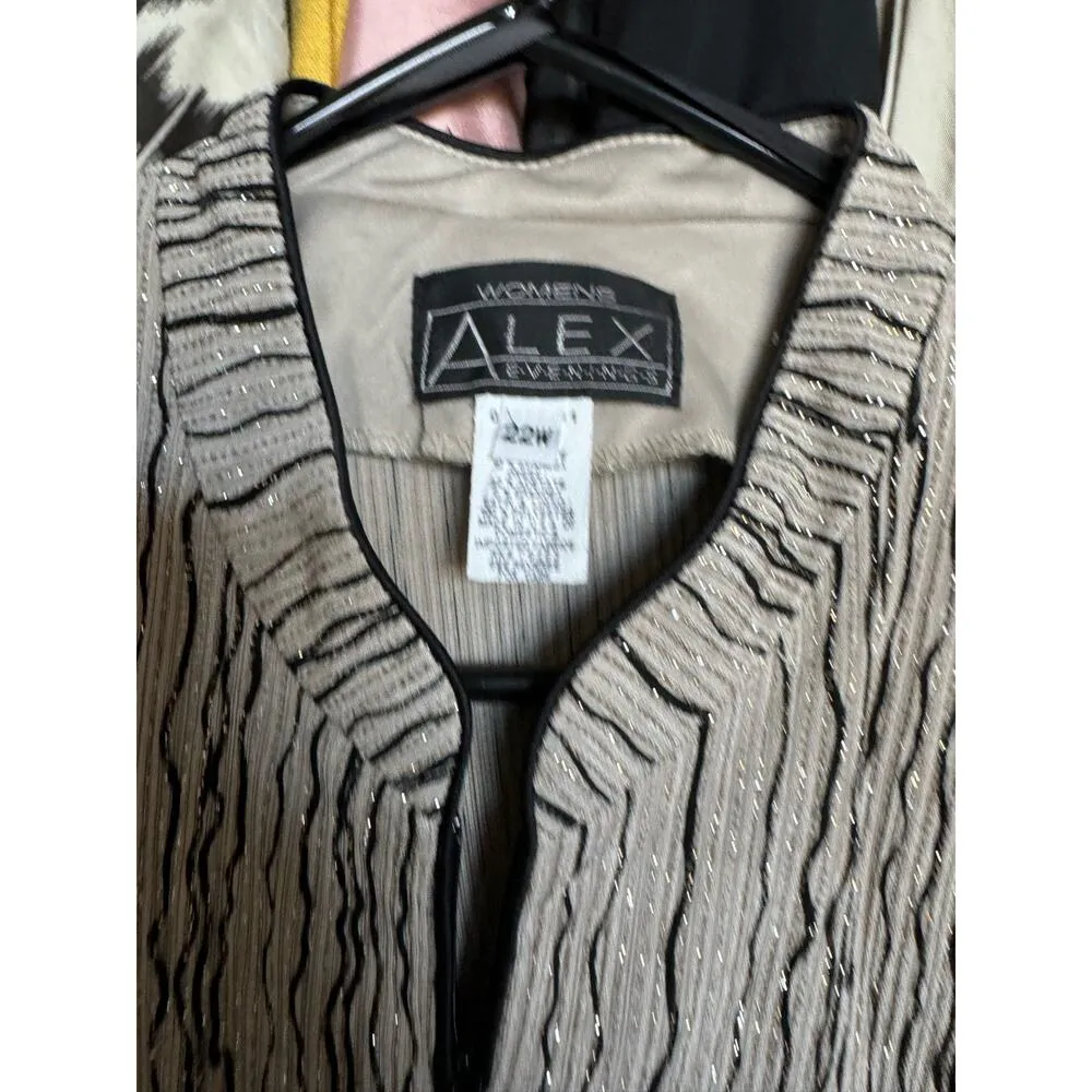 NWT Alex Evenings Women's Long Dress with Mandarin Neckline Jacket size 22W - Image 11