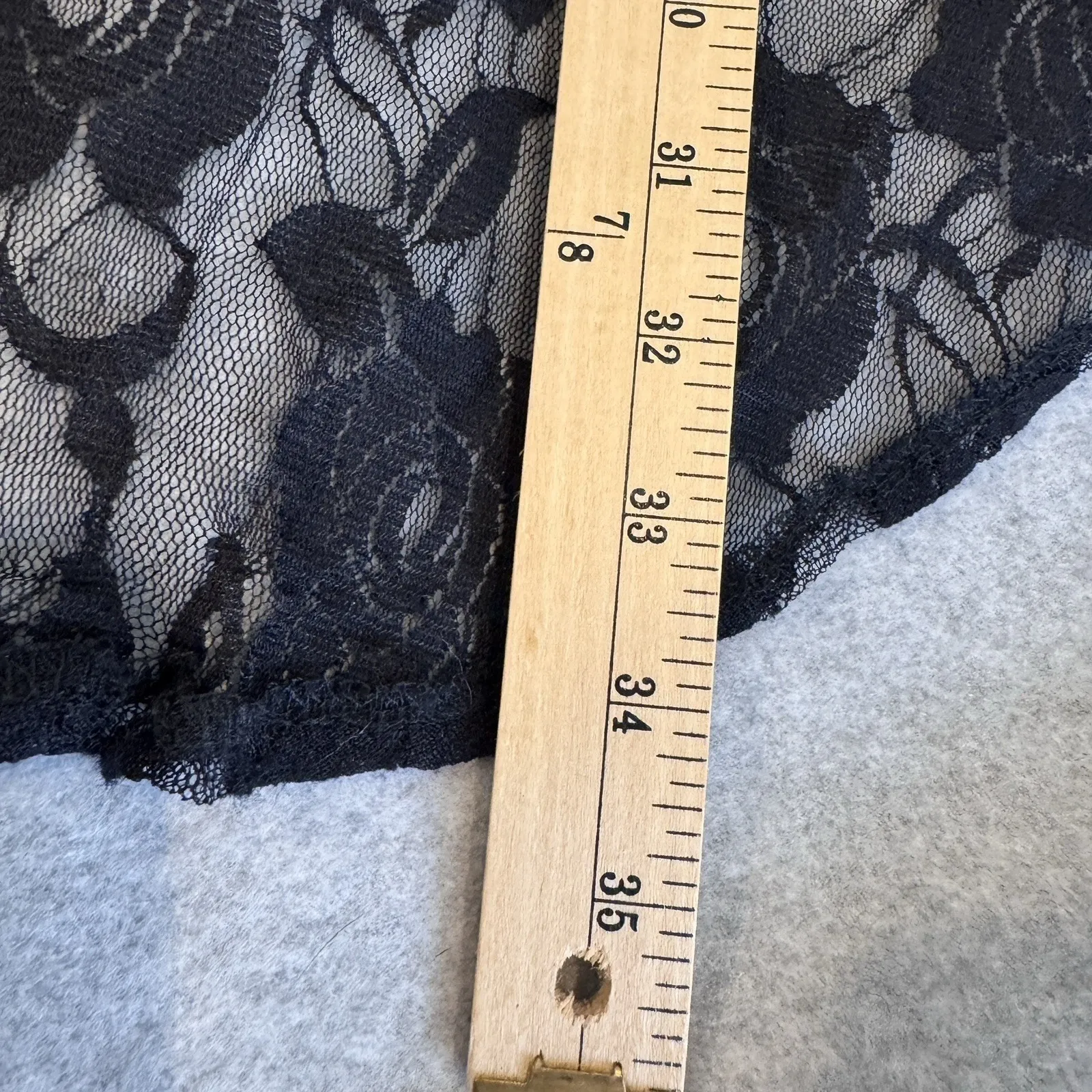 Vintage Y2K Brat Star High Low Skirt Womens L Lace Black Lace Whimsigoth Witchy - Image 10