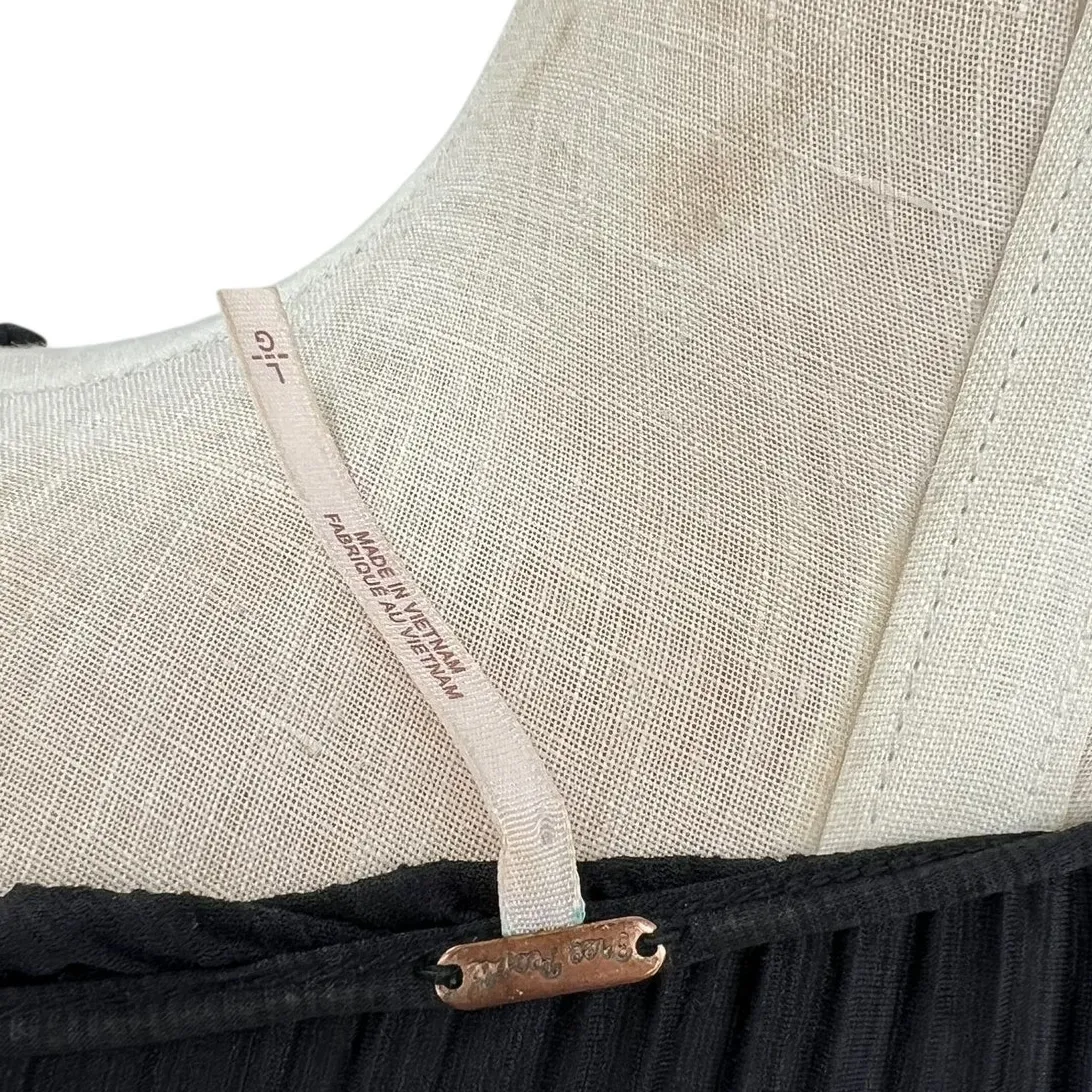 Free People Can't Help It Plisse Pleated Long Sleeve Mini Dress Black Size Large - Image 11