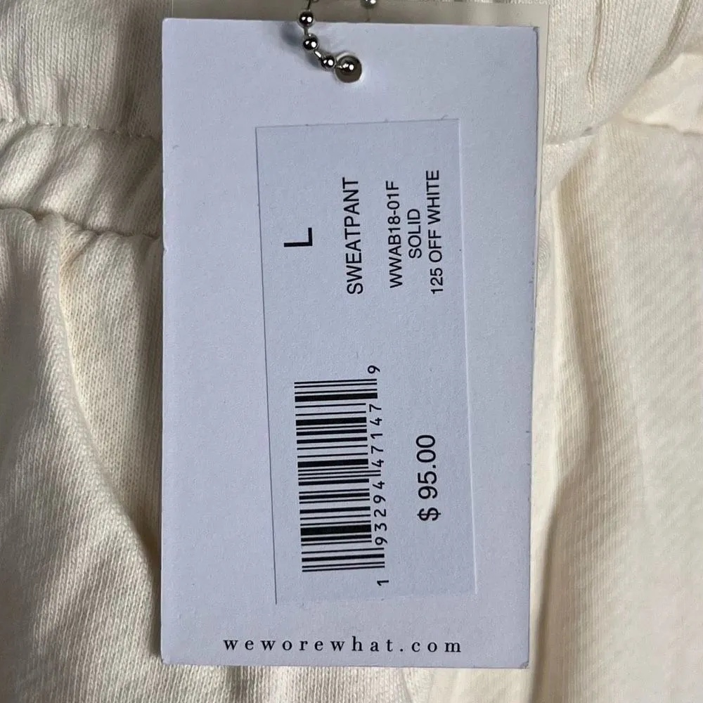WeWoreWhat Solid Sweat Pants in Off White (L) - Image 6