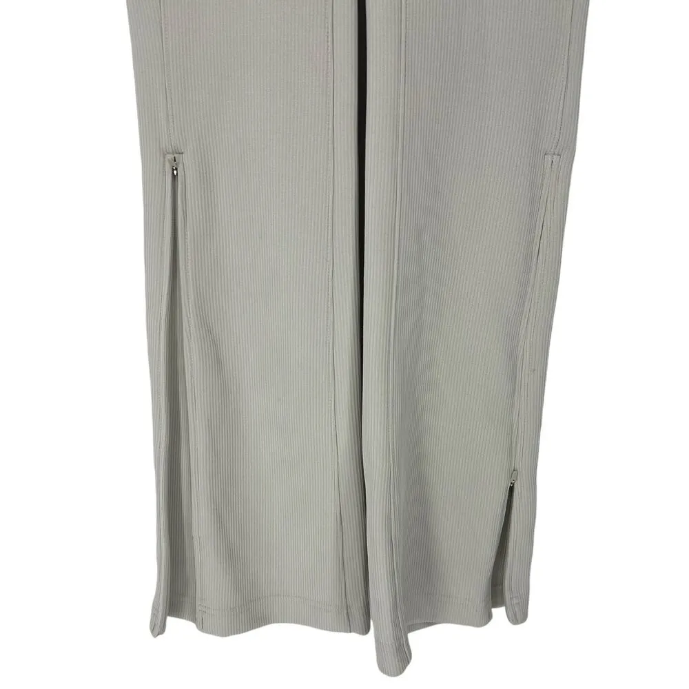 Brushed Softstreme Ribbed Zip Flared Pant Bone - Image 5