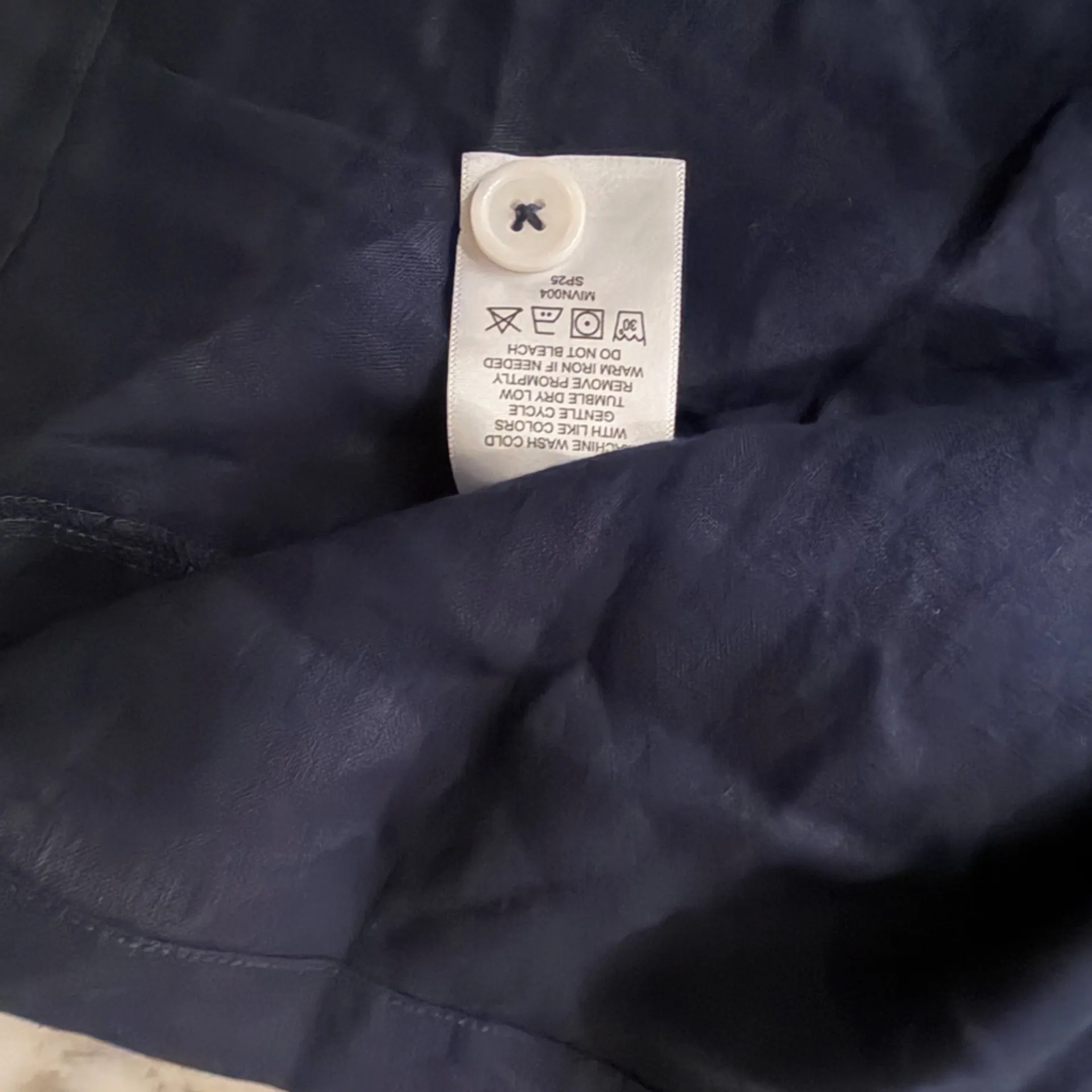 NWT Quince 100% European Linen Button Front Navy Blue Dress S - Sew Xtra button - Image 4