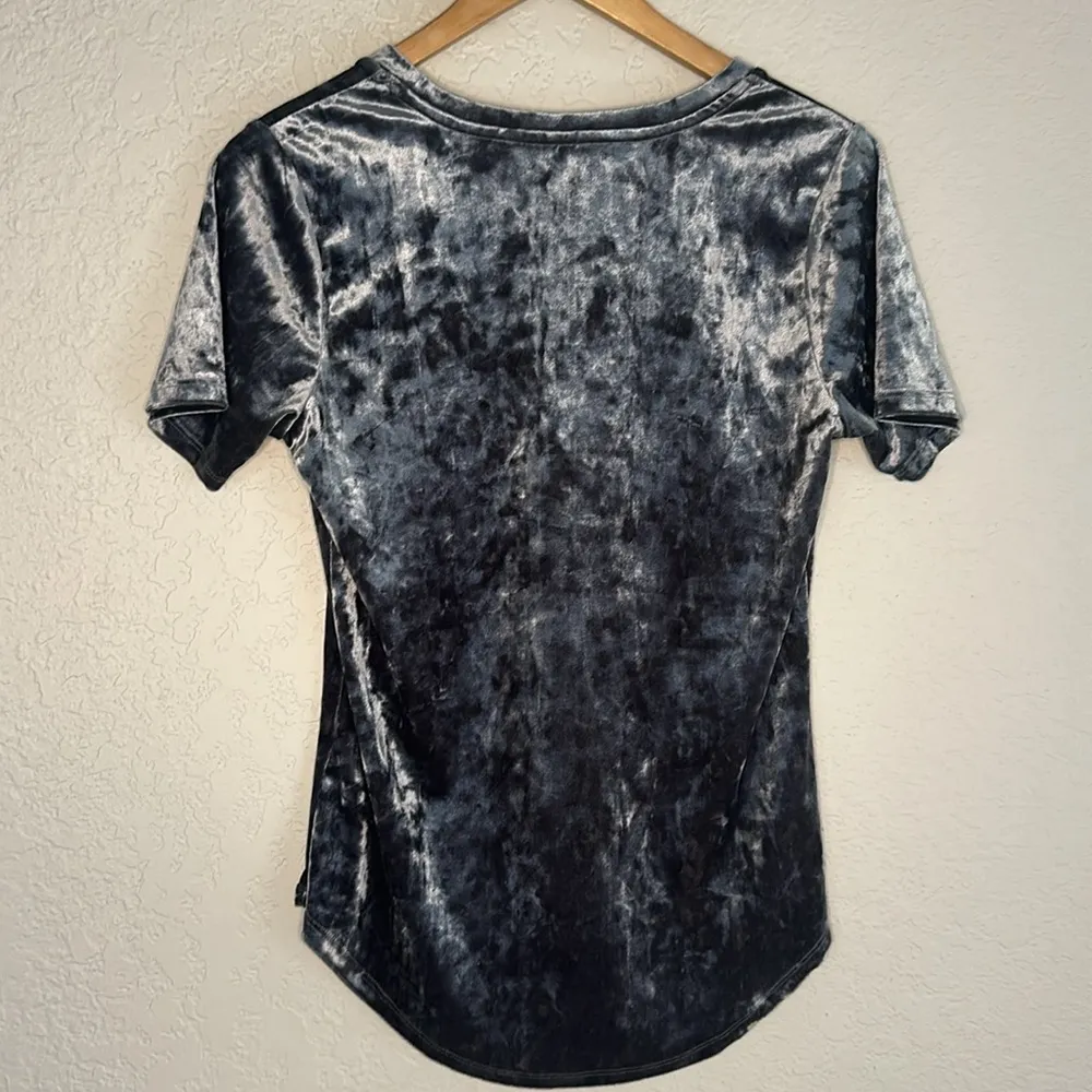 Z Supply Crushed Velvet Top Silver Grey Boutique Boho Indie Preppy Chic Small - Image 6