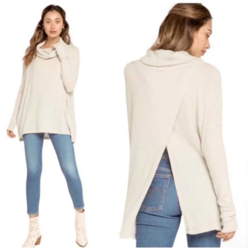 Free People Waffle Knit Juicy Thermal in Stone Cold Beige — Size Small - Image 2