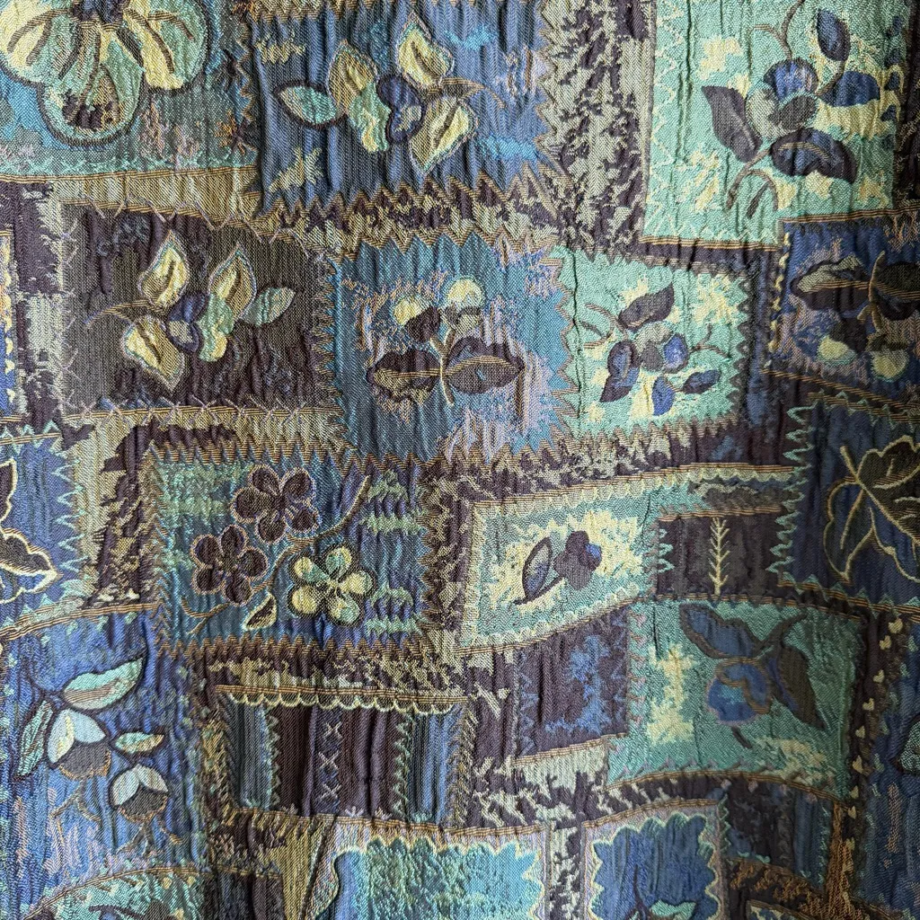 Patchwork Jacket Coldwater Creek Women’s XL Tapestry Floral Zip Retro Artsy Boho - Image 11