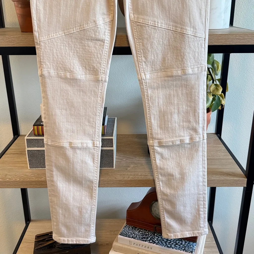 All Saints Nude Biker Fit Mid-Rise Skinny Jeans, 28 - Image 4