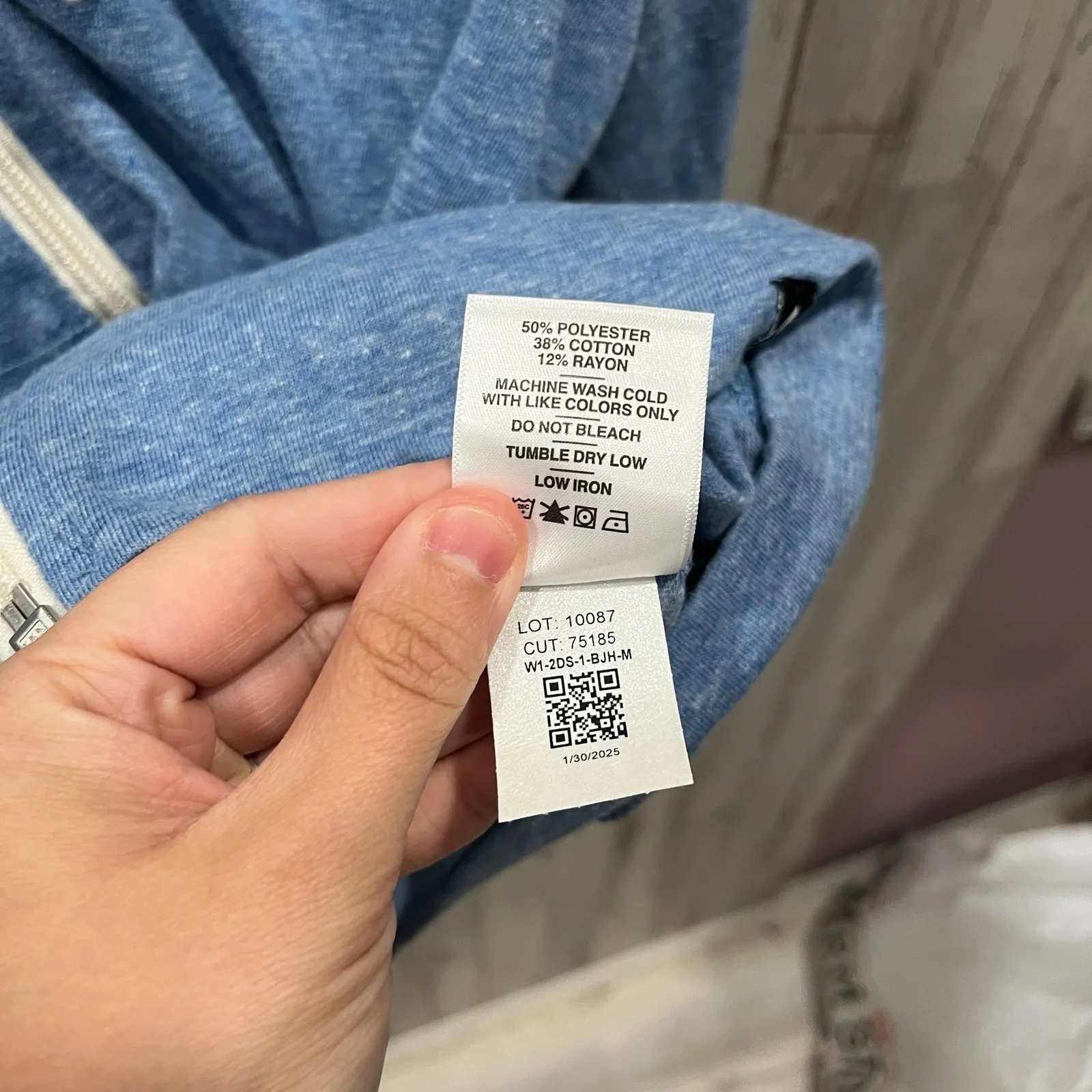 American Giant Lightwieght Full Zip Heathered Blue Jay Womens Medium USA Made - Image 4