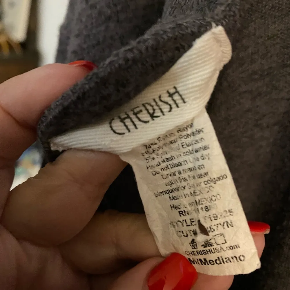 CHERISH gray open back sweater‎ - Image 3