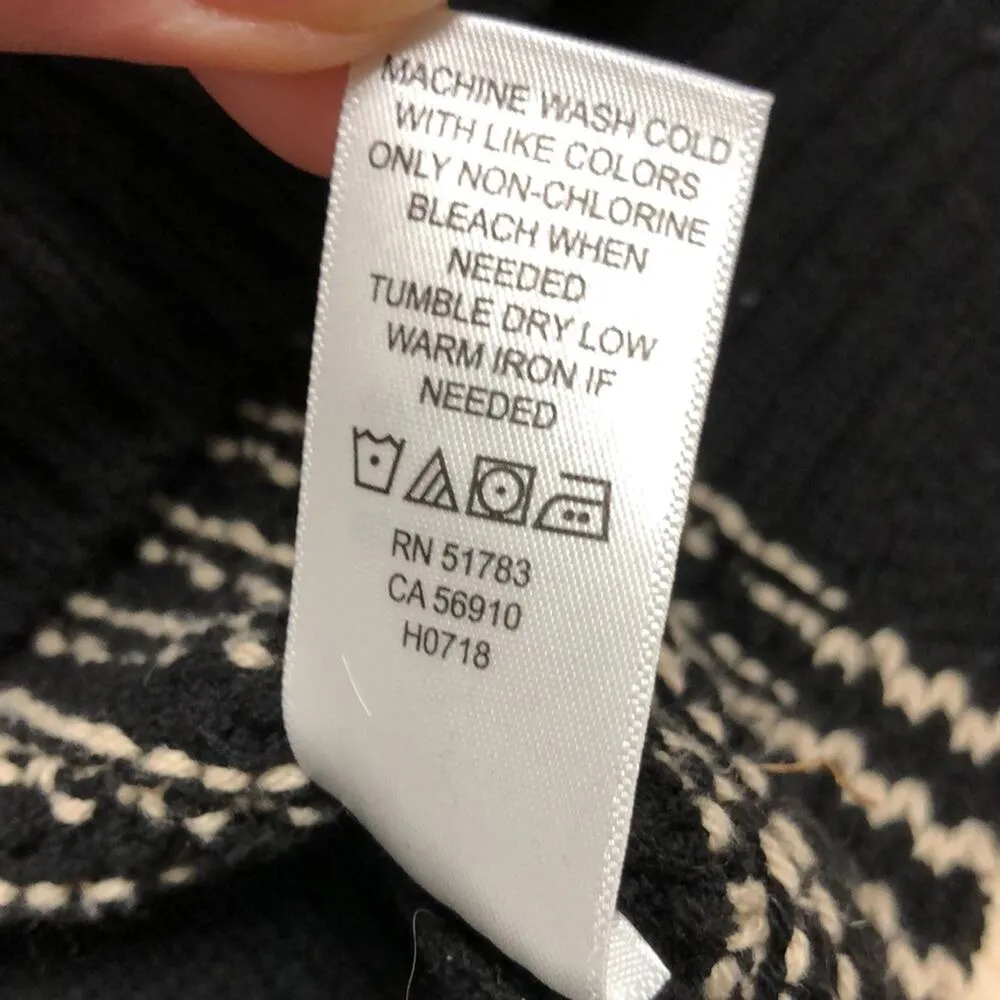 Maurices Black Tan Stripe Knit Cowl Neck Sweater Small - Image 9