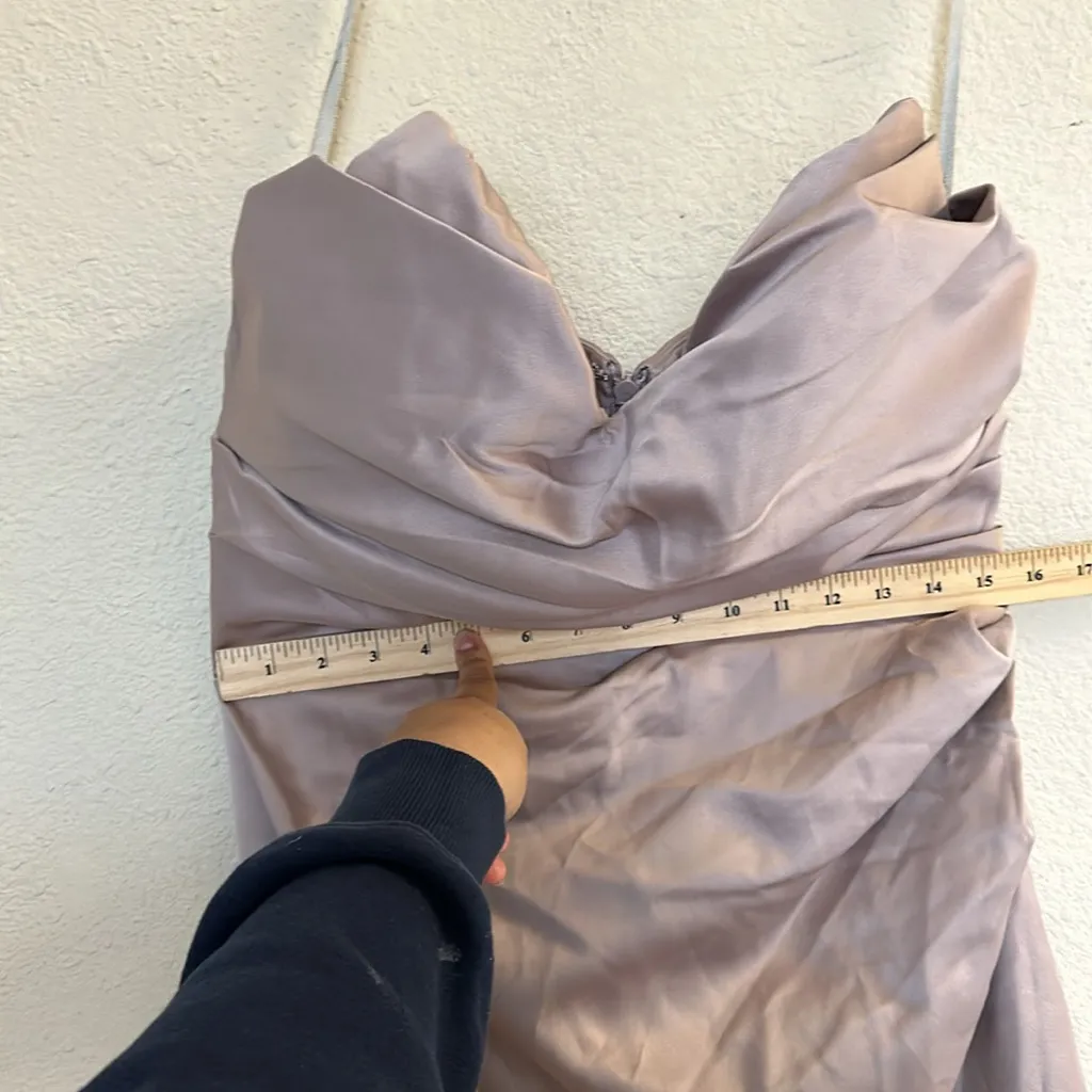 HOUSE OF CB - FLEUR MUSHROOM SATIN STRAPLESS‎ GOWN  NWOT mermaid dress size XL - Image 6