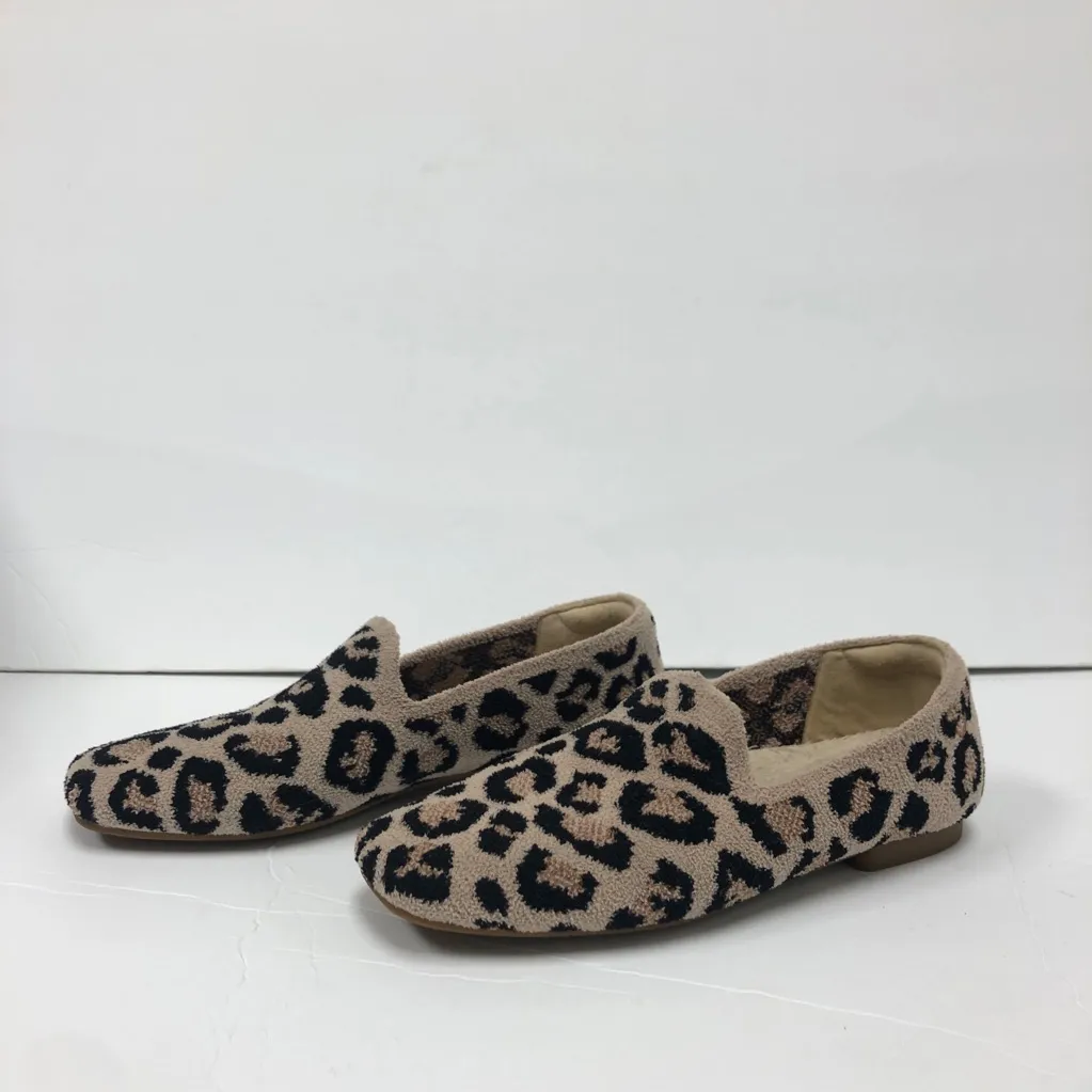 C Vivaia Terry Leopard Brown Camel Women Flat Loafers Size 5 (35 Euro) NWOB - Image 5