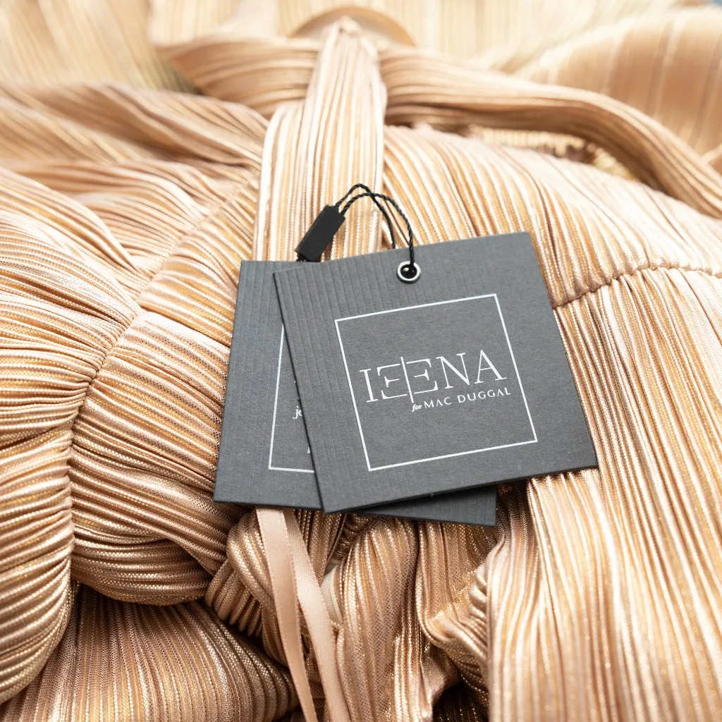 Mac Duggal -  Gold Ruffle Tiered Buckle Detail Dress - Image 8