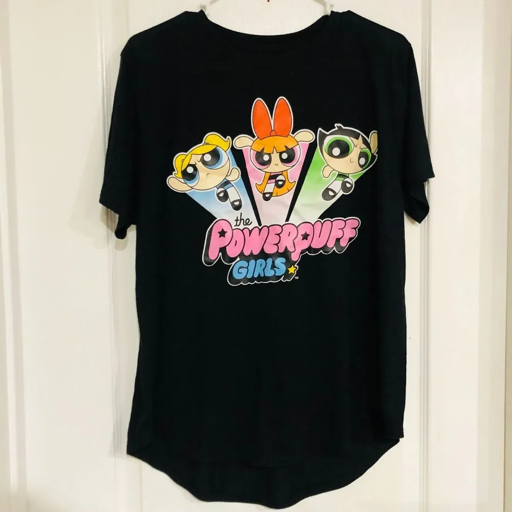 Disney‎ Women's T-Shirt The Powerpuff Girls Short Sleeve Crew Neck Black XXL NEW - Image 4
