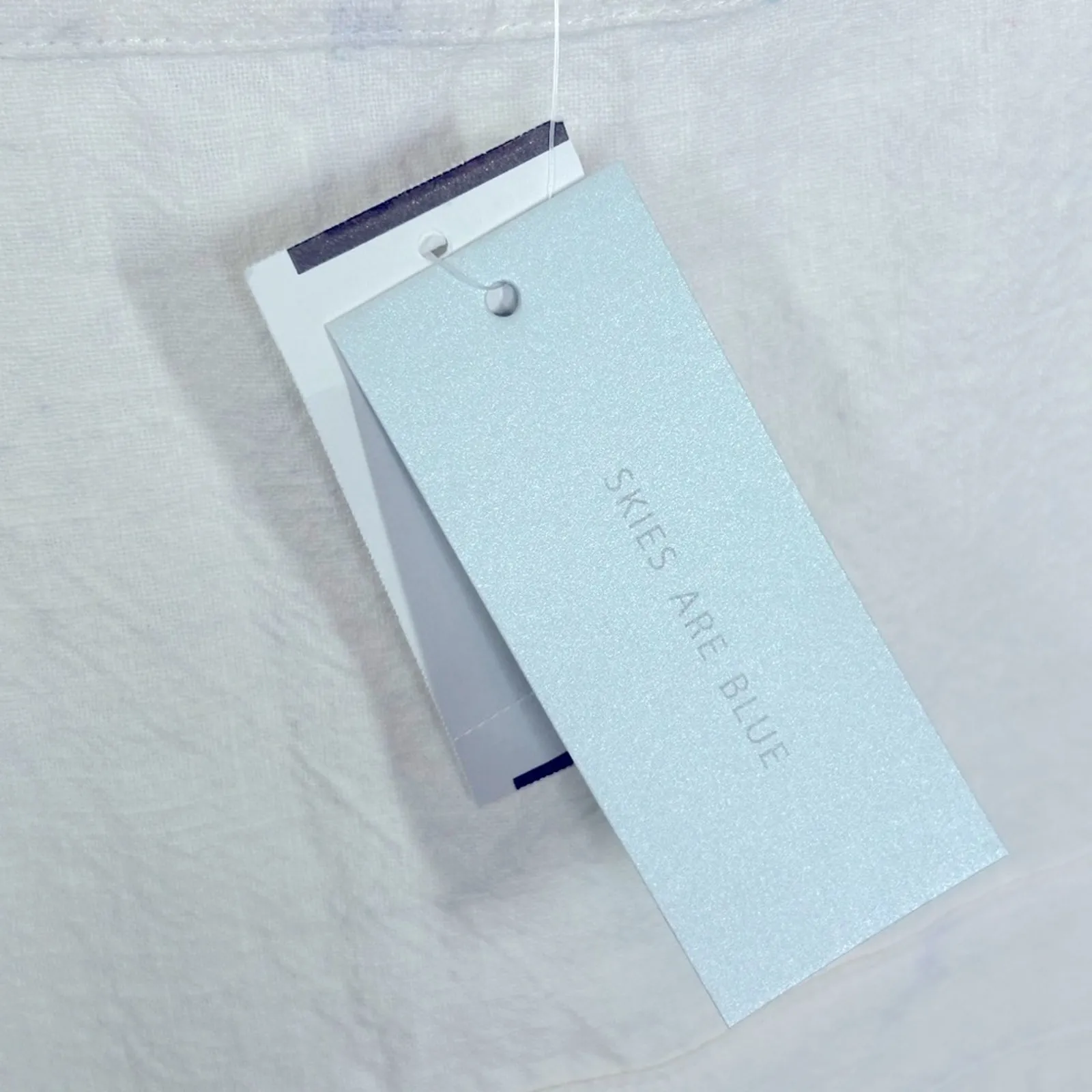 Skies Are Blue Anthropologie Linen Overall Snap Dress Medium NWT - Image 14