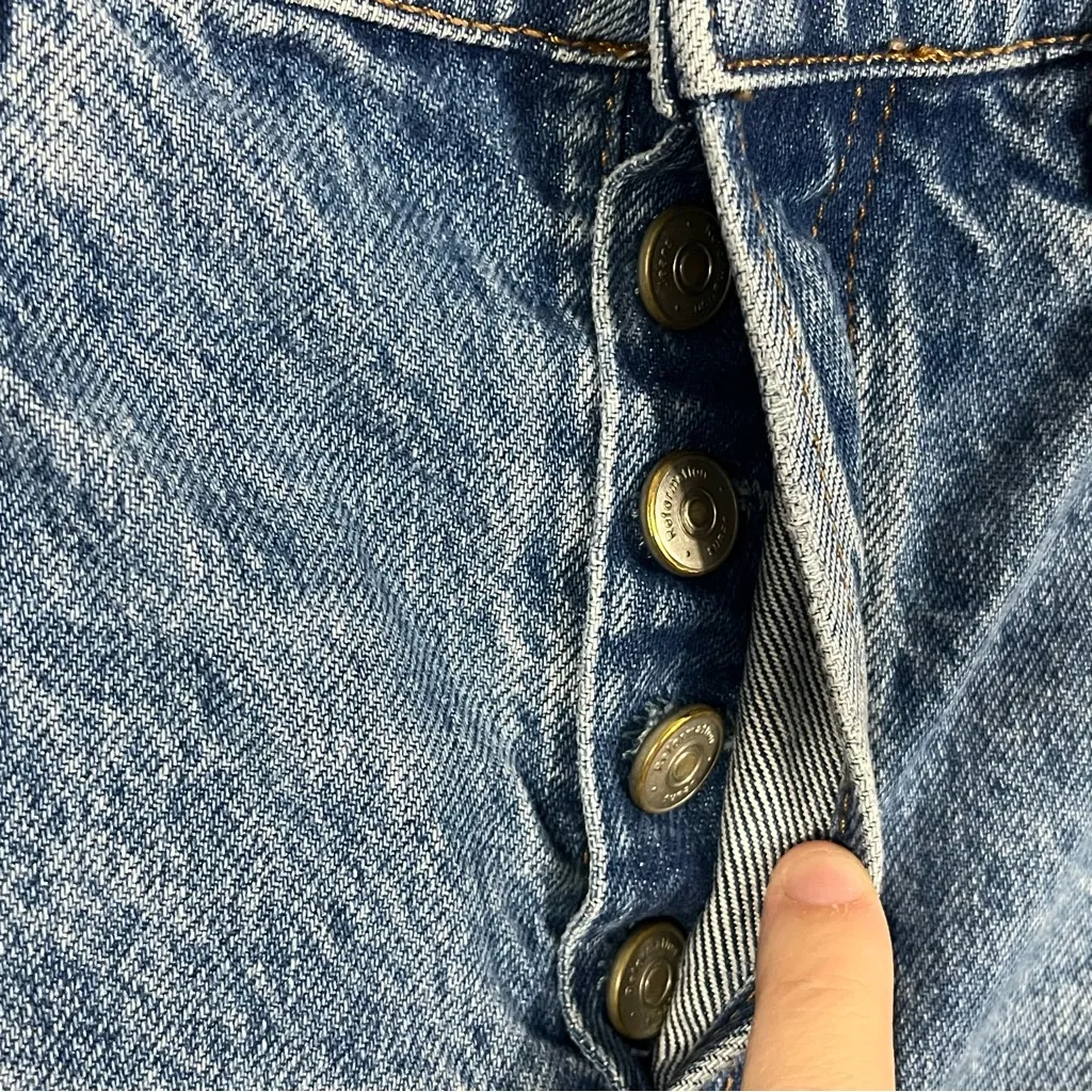 Reformation Charlie Colorado Blue Denim High Rise Cut Off Jean Shorts 25” - Image 6