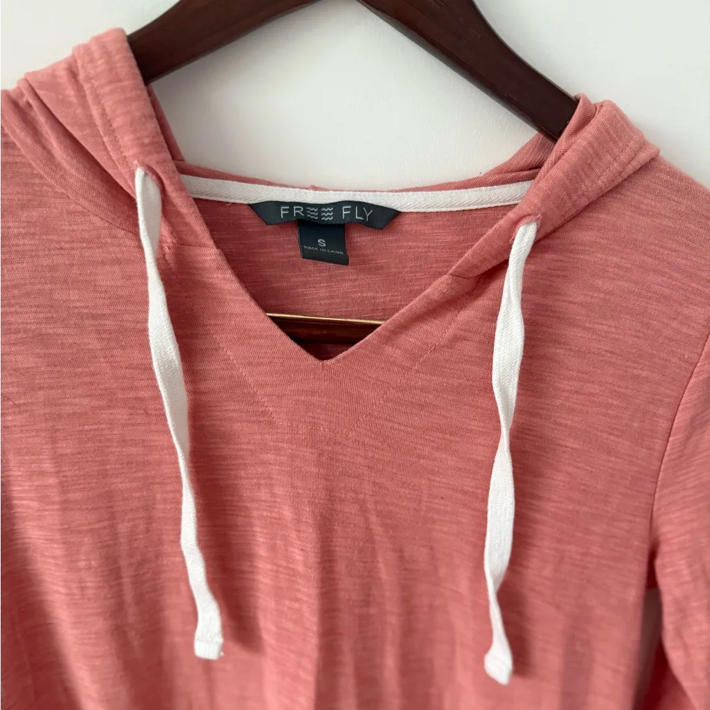 Free Fly Bamboo Slub Hoodie Womens‎ S Bright Clay Sweatshirt Lightweight Beach Pink - Image 6