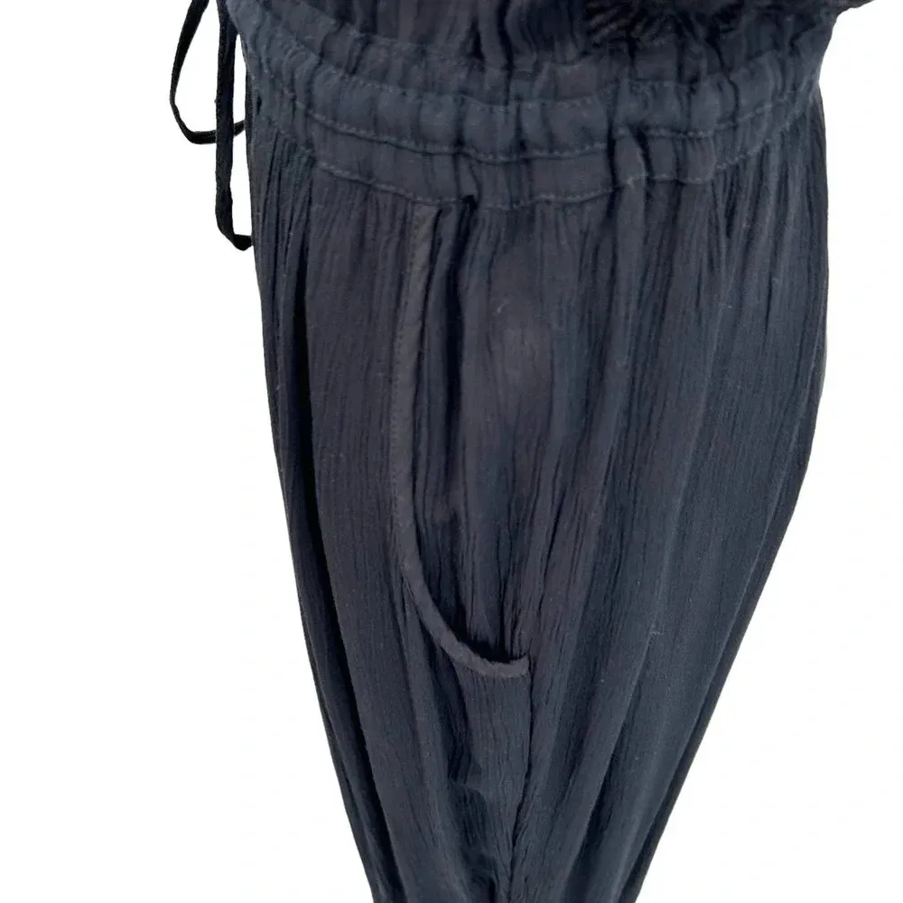 Anthropologie Hei Hei Taj Jumpsuit Sleeveless Open Back Crochet Black Size Small - Image 7