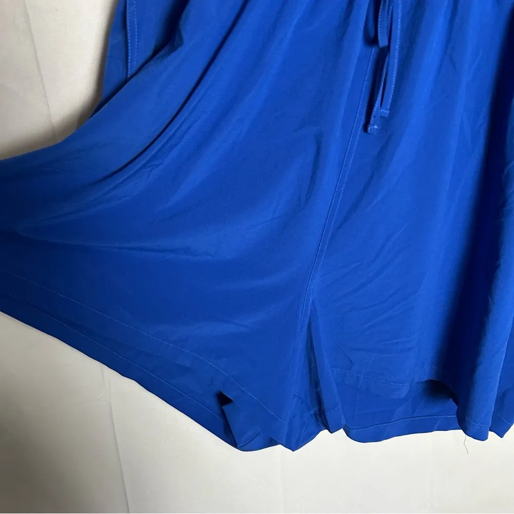 Girlfriend Collective Blue Varsity Stretch Woven Sleeveless Romper Plus Size 4XL - Image 6