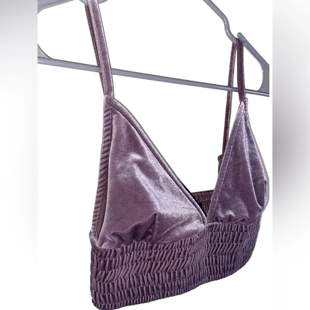 Glassons Purple velvety crop top - Image 2