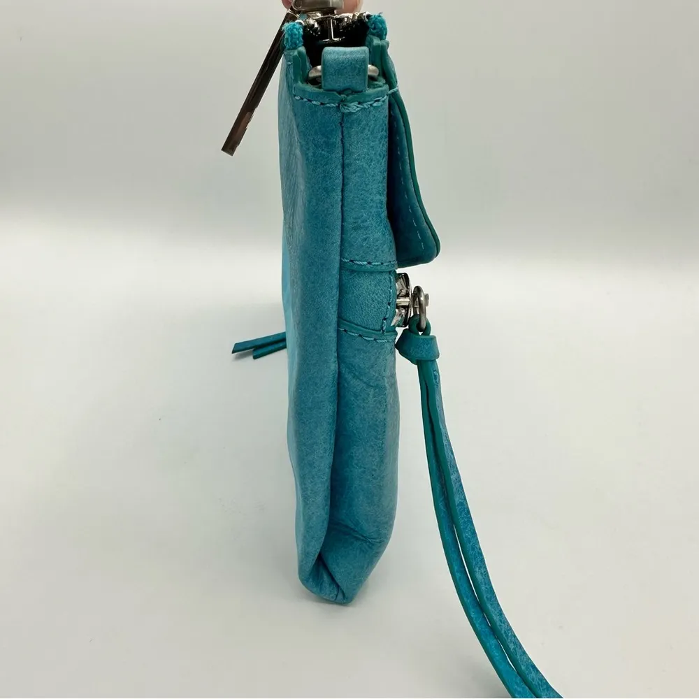 Botkier Trigger Crossbody in Teal Leather Silver Hardware Tassels Studded - Image 7