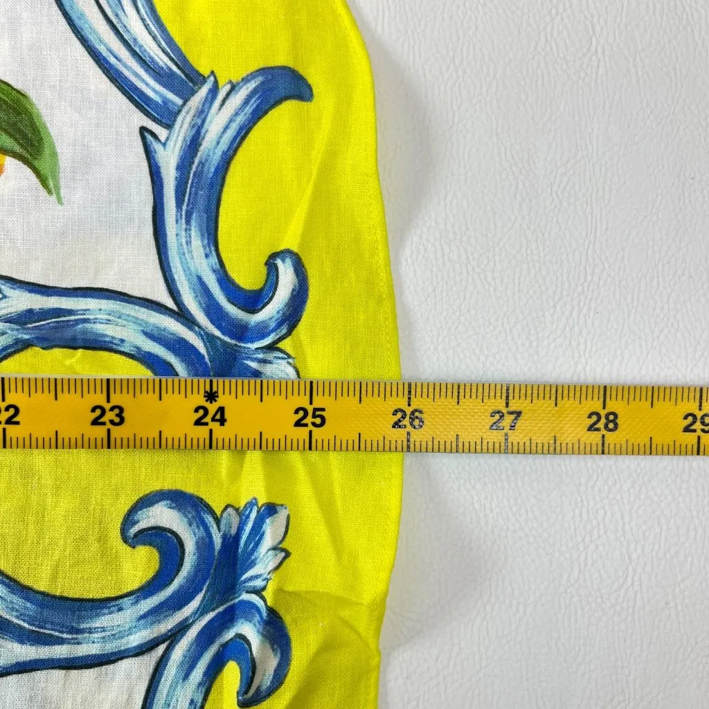 NWOT Farm Rio Sicily Scarf Linen-Blend Floral Button-Down Shirt Blouse Size XS - Image 13