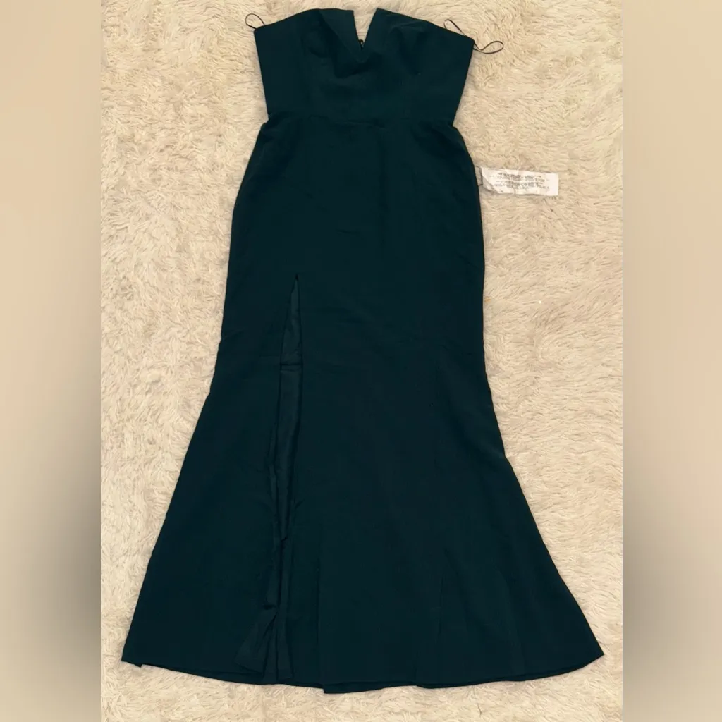 NEW Dress the Population Fernanda Strapless Evening Gown sz XXL PINE GREEN - Image 3