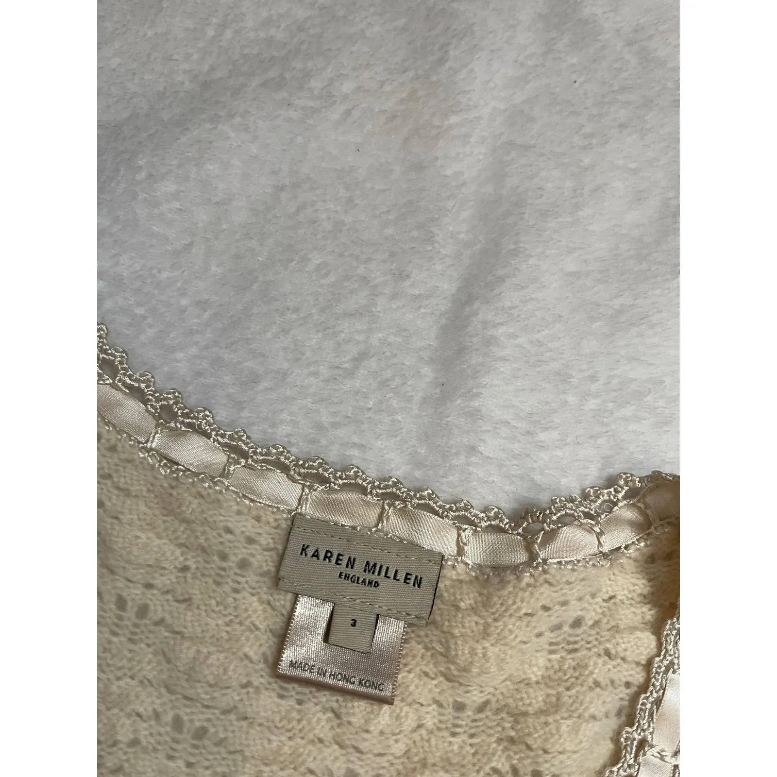 Vintage Karen Millen Knit Cropped Cardigan  Coquette Feminine Y2K Womans Large - Image 8