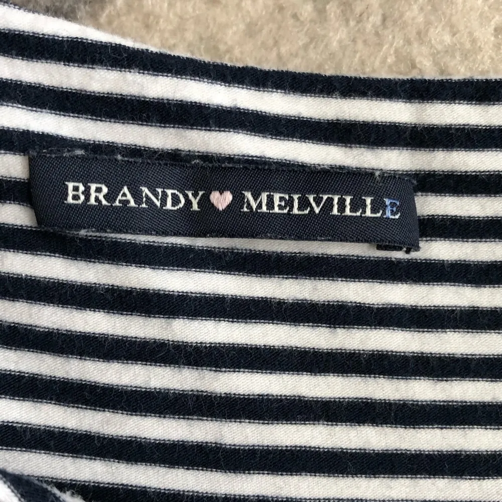 BRANDY MELVILLE | Nautical Stripe Raw Hem Crop Top - Image 6