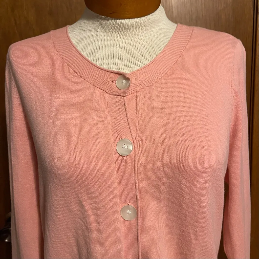 J.Jill Button Down Woman's Blush Pink Button Down Sweater Size Small - Image 2