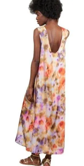 $465 Momoni Sleeveless 100% Silk Printed Destin Midi Dress Multicolor FR 40/US 8 - Image 2