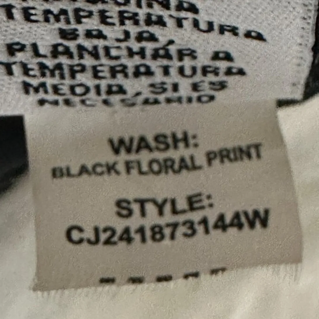 NWT Celebrity Pink Mom Jeans Juniors 5 Black Floral Straight Leg Stretch Indie - Image 7