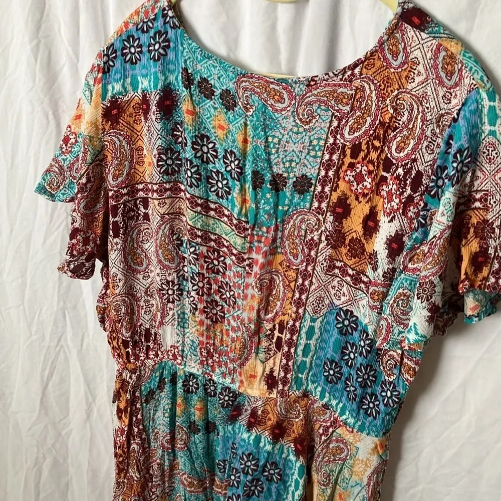 Lascana: Teal & Red Paisley Flowy Print Dress/ Coverup - Image 13