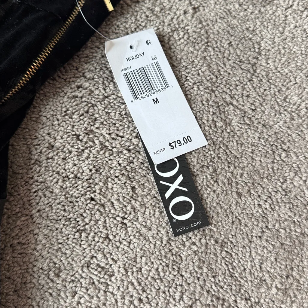 XOXO Black Velour Jumpsuit SIZE M - Image 3