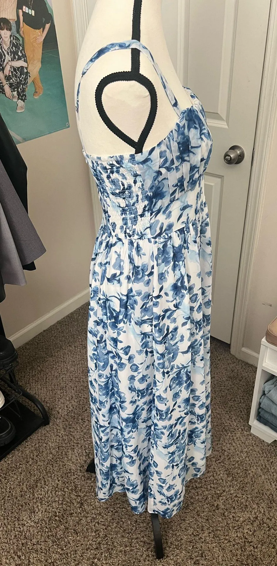 Blue Floral Maxi Dress Size S Tall - Image 6