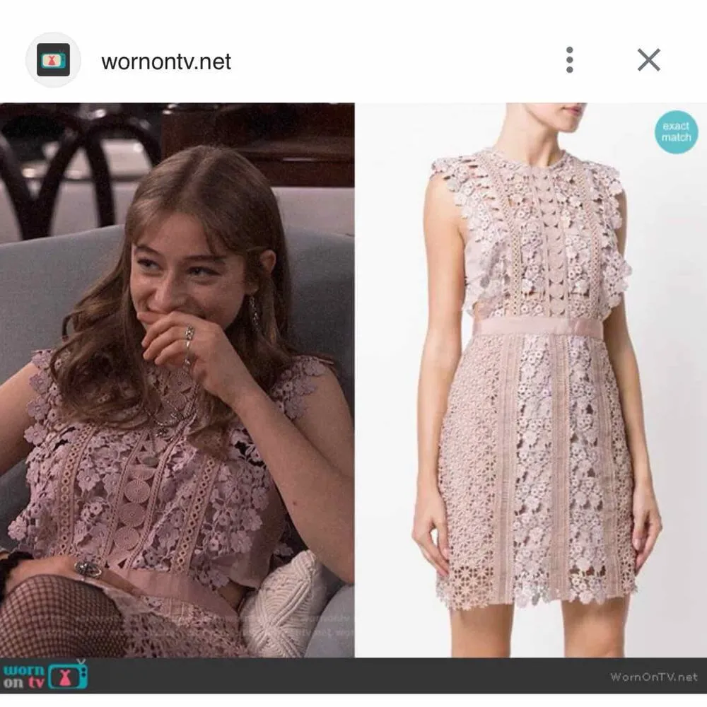 Self Portrait Daisy Vine Lace Mini Dress Nude Beige Size US 8 UK 12 - Image 14