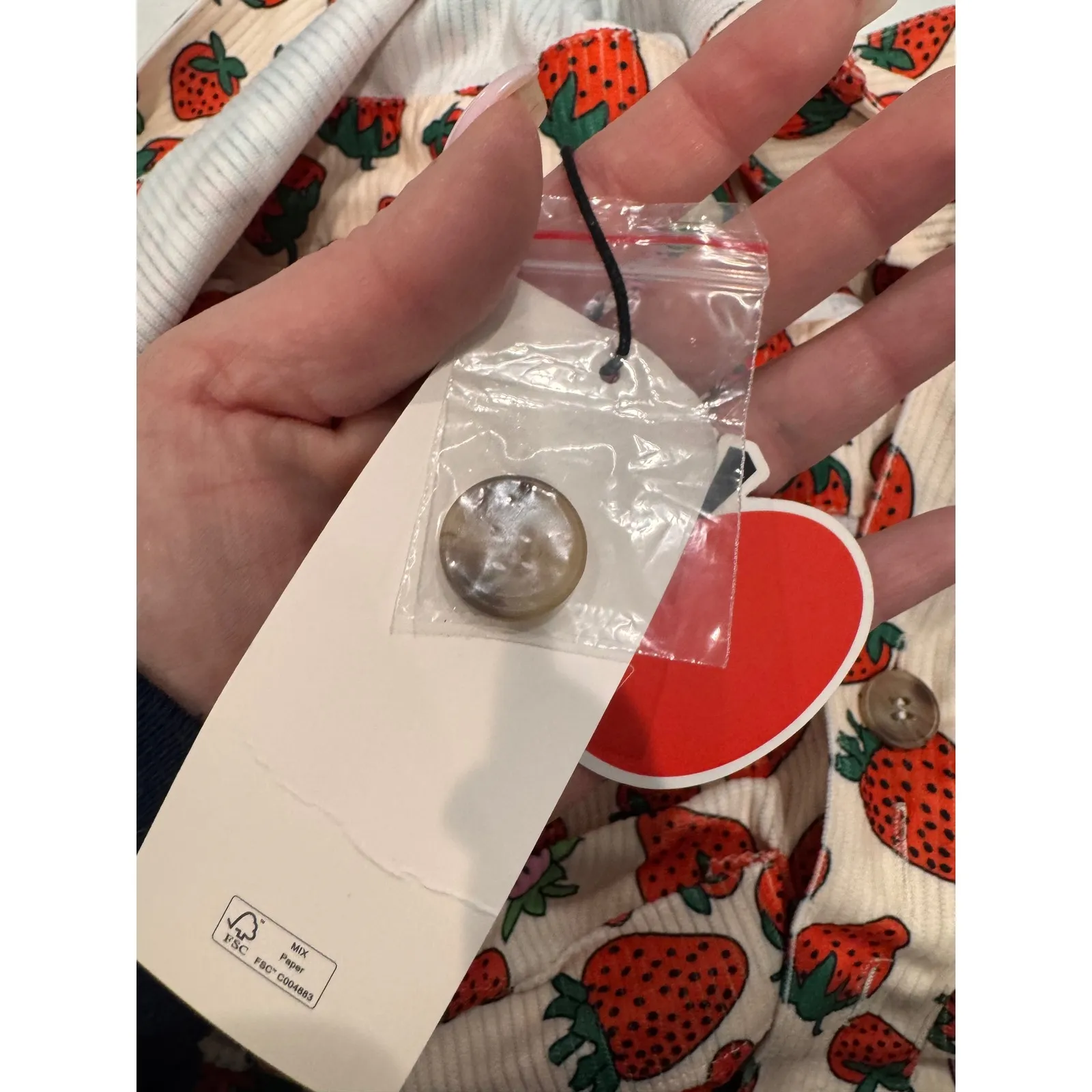 NWT CIDER Strawberry Corduroy Overalls Romper Womens XL - Image 6