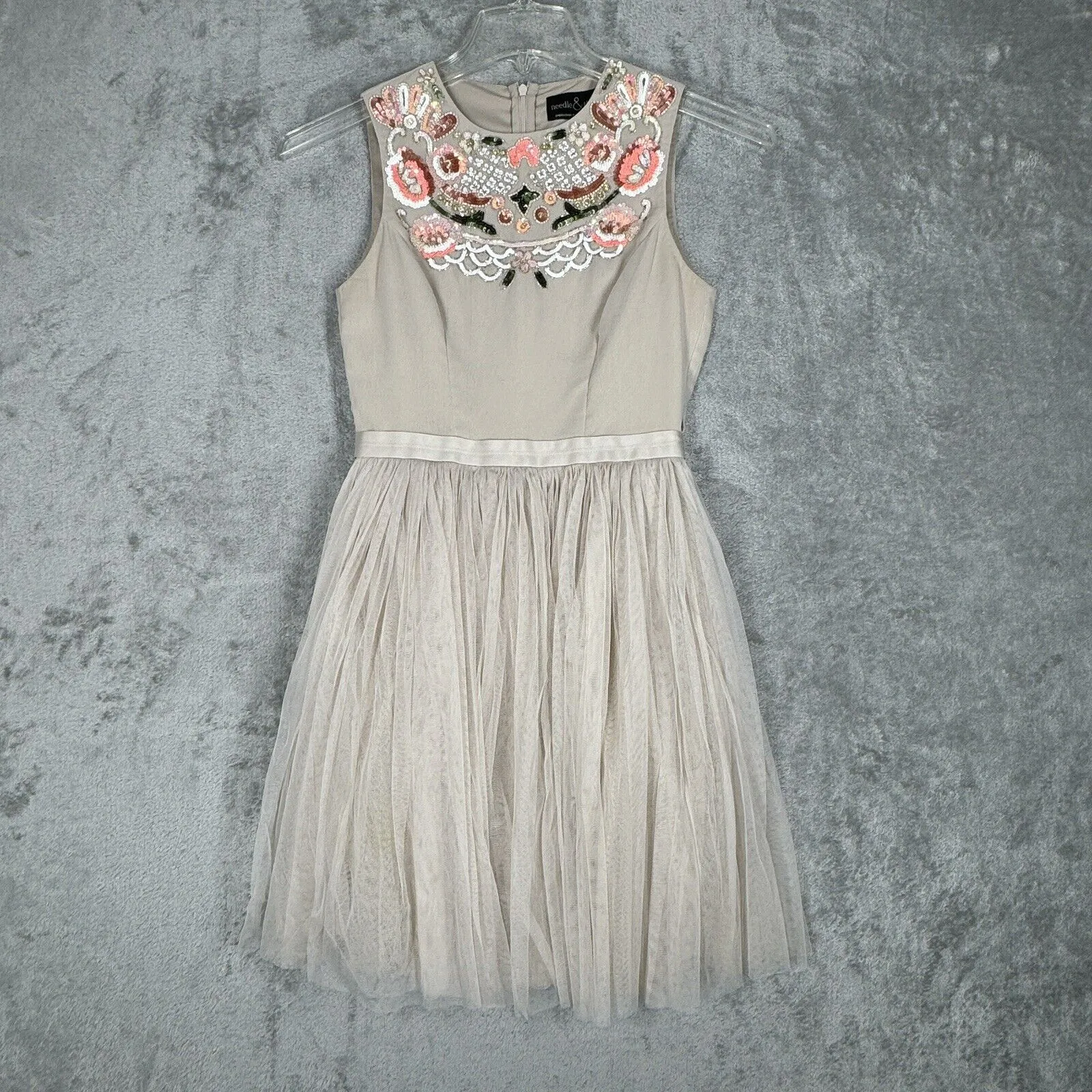 Needle &‎ Thread Dress Womens XS Tan Beaded Balletcore Fairy Feminine Wedding - Image 2