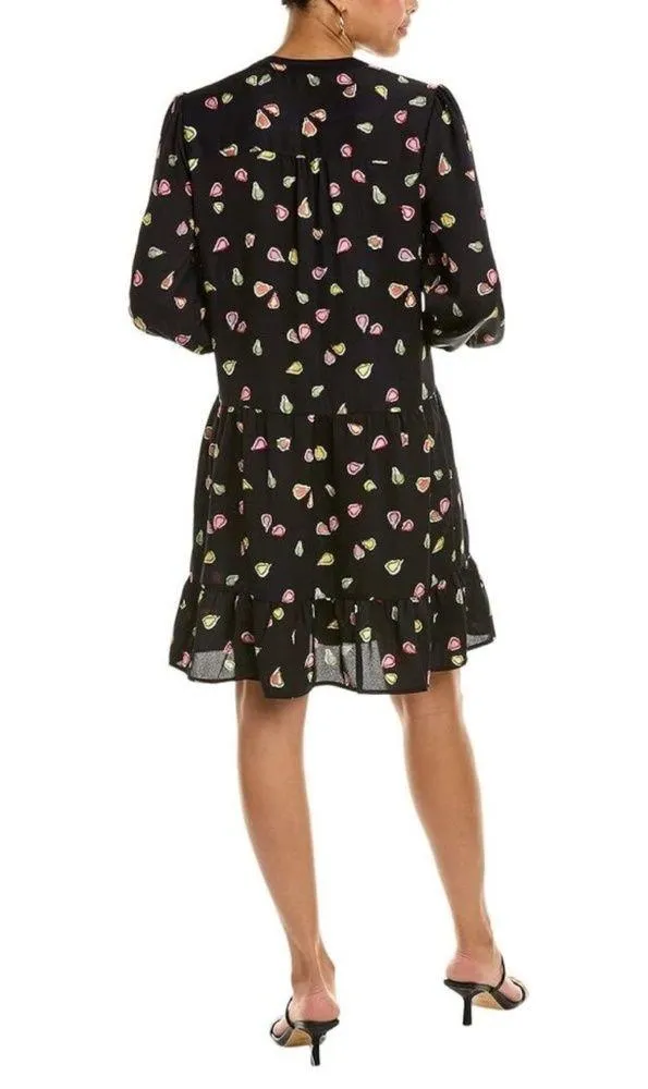 Nic+Zoe Tiered Long-Sleeve Dress w/Mandarin Collar, Black Multi, Size L NWT $188 - Image 4