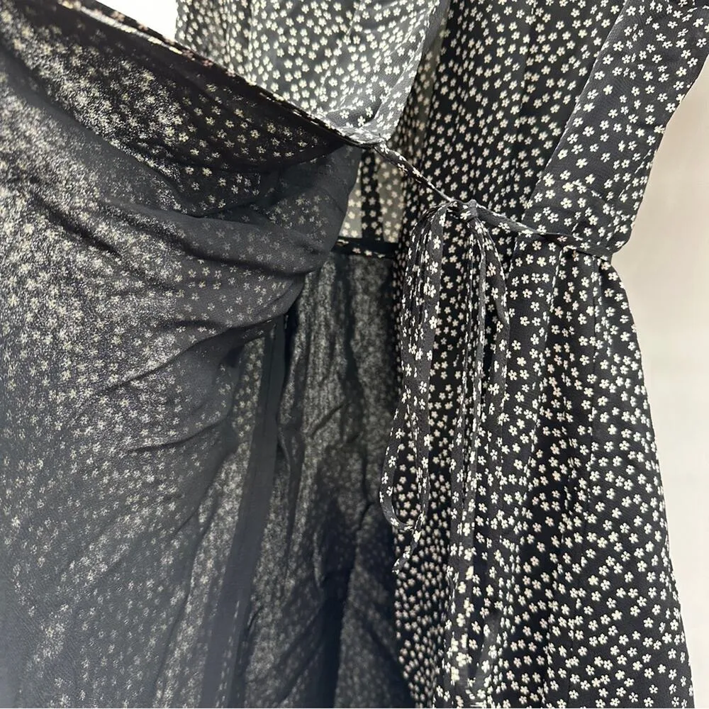 Reformation Gjelina Long Sleeve Wrap Mini Dress in Nebraska Ditsy Floral Print S - Image 6