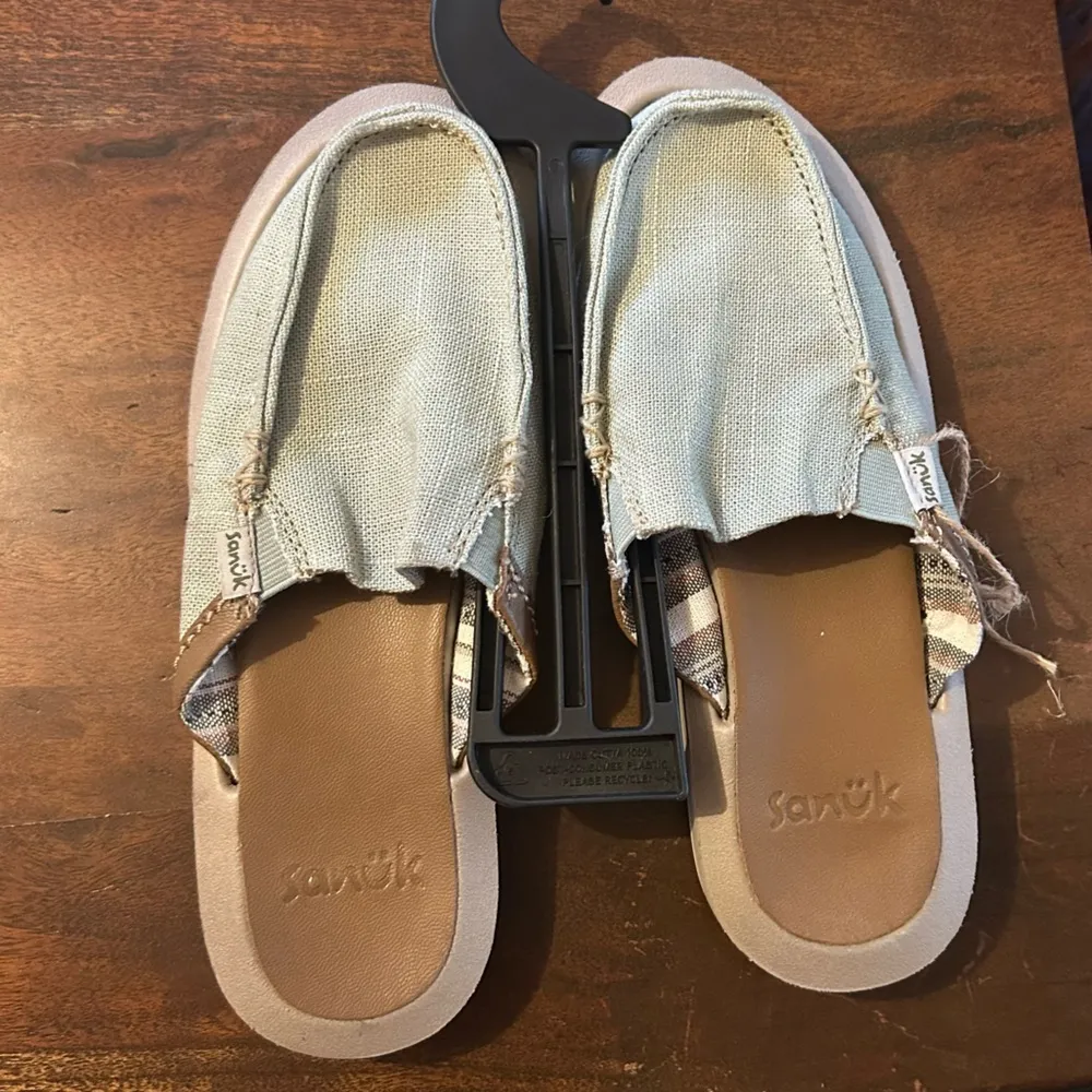 Sanuk You Got My Back ST Soft Top Hemp Slippers Slides Shoes Desert Sage Green 5 - Image 2