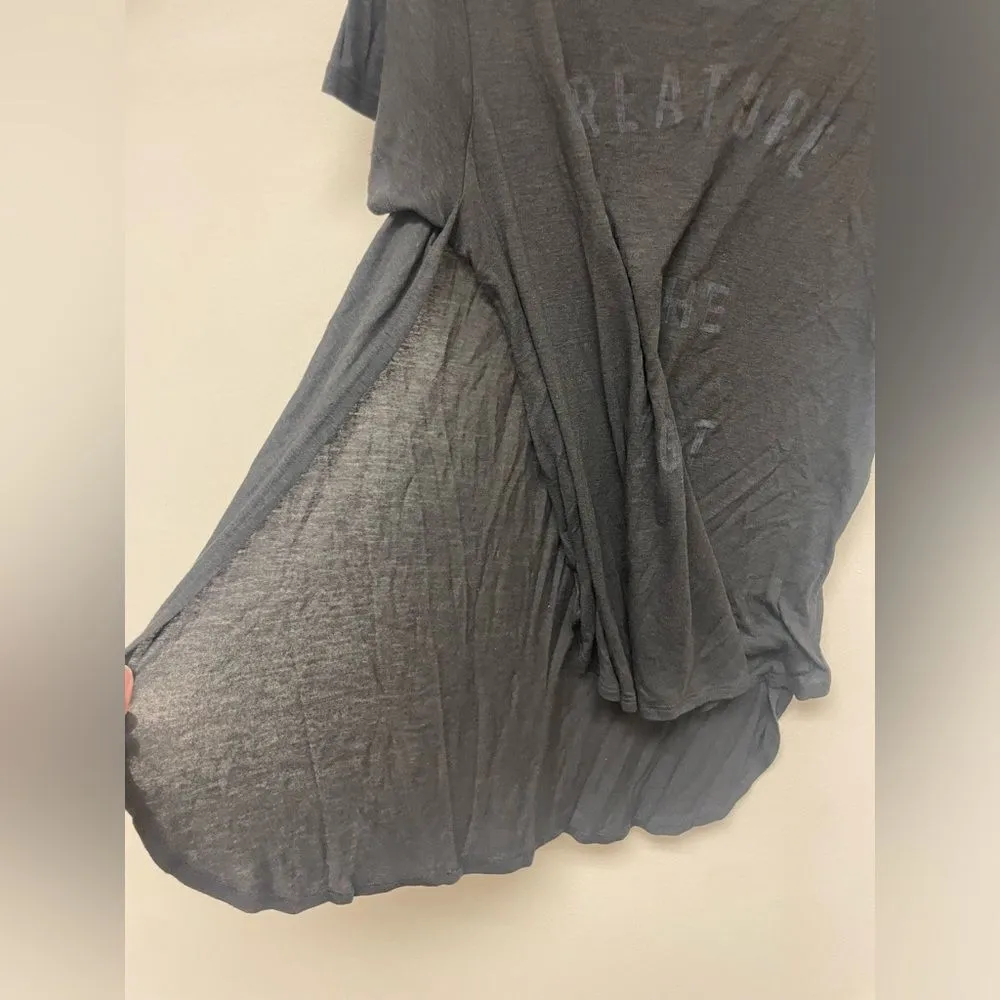 Urban Outfitters Knot Sisters Creatures of the Night Black Side Slit Sheer Tee S - Image 4