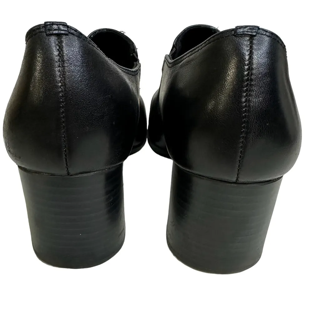 Thom McAn Black Leather Slip On 2 Inch Heel Loafers Business Casual Womens 8.5 - Image 7