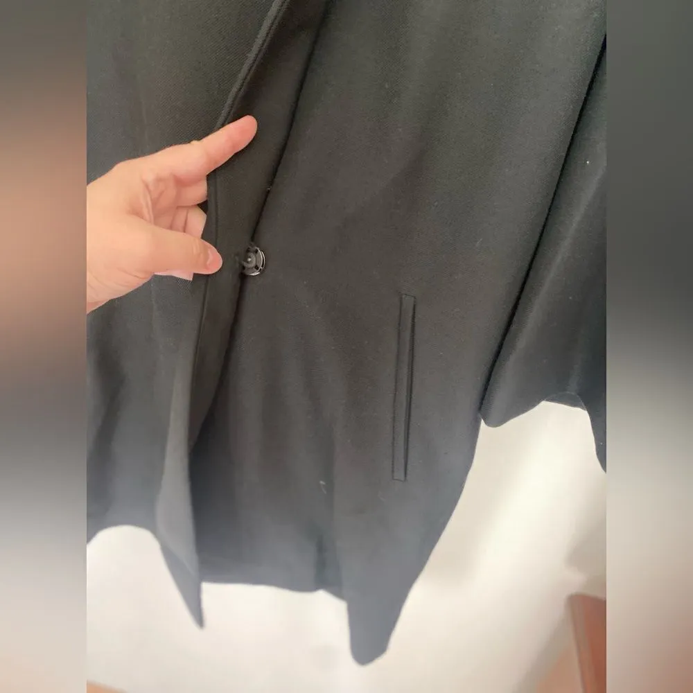 Zara 3/4 sleeve black asymmetrical front jacket size medium - Image 15