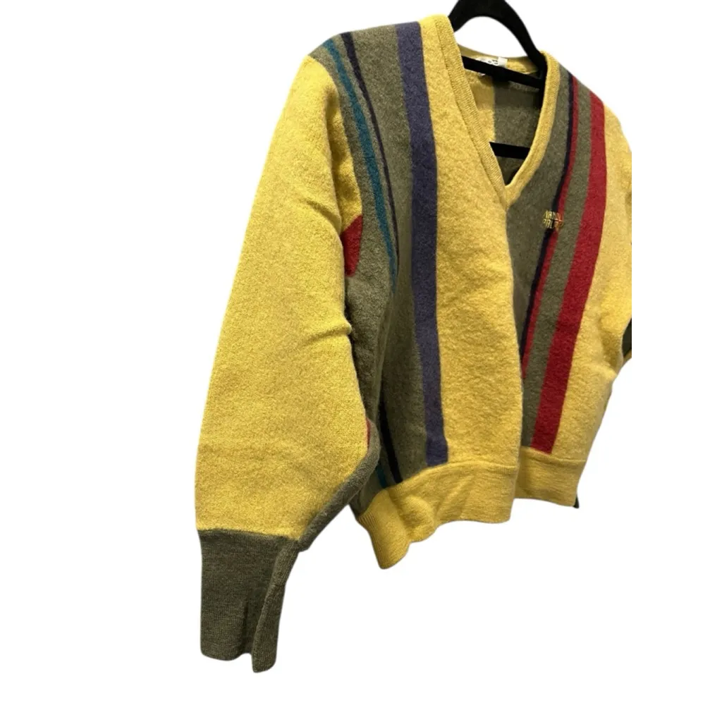 Vintage Arnold Palmer Dongil Renown Wool Size Large Sweater Striped Golf Outdoor Blue - Image 3