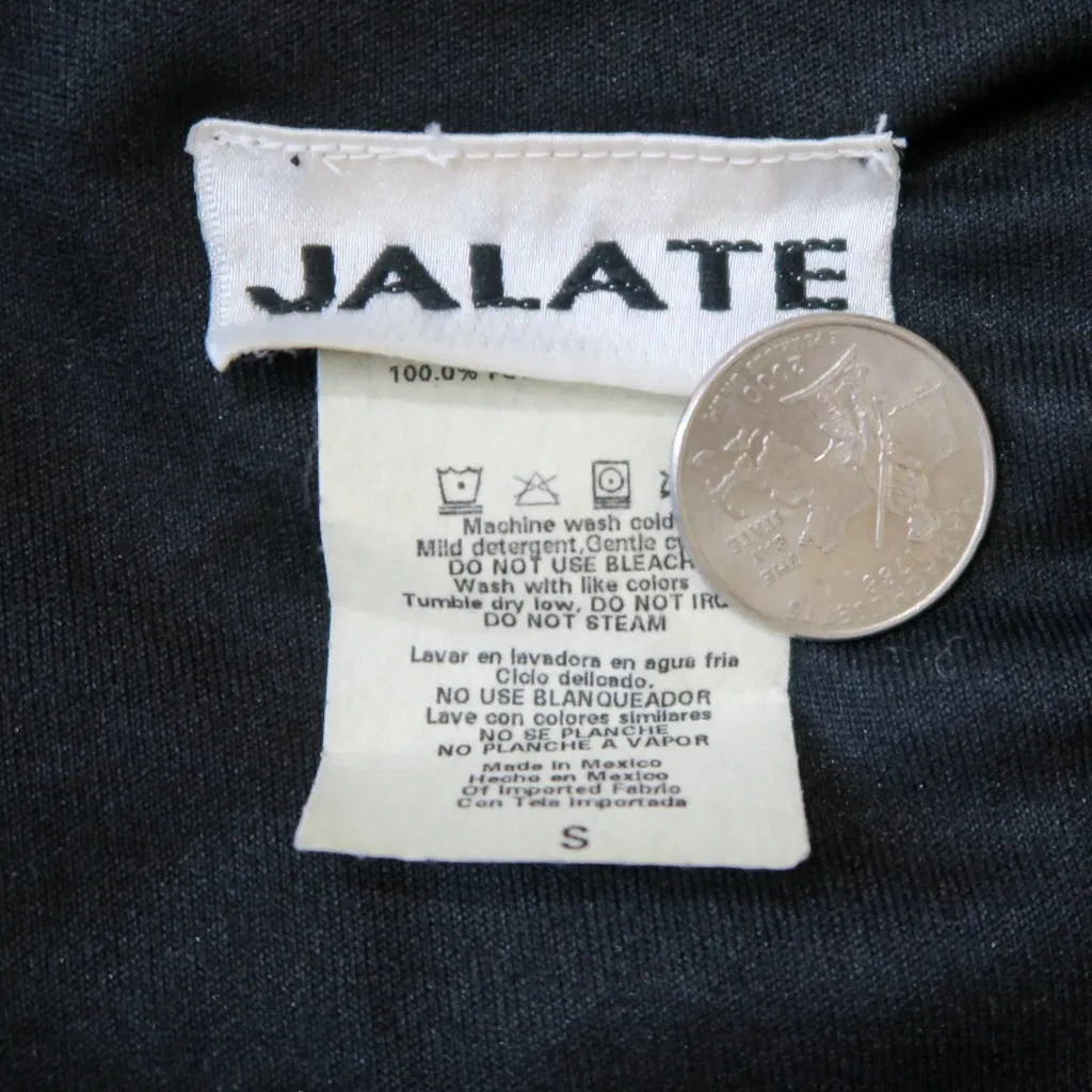 Vintage 90s Jalate Floral Mini Slip Dress Black Size XS - Image 9