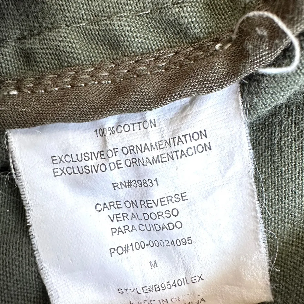 Democracy Utility Jacket Women's M Army Green Olive Military Embroidery Pockets - Image 11