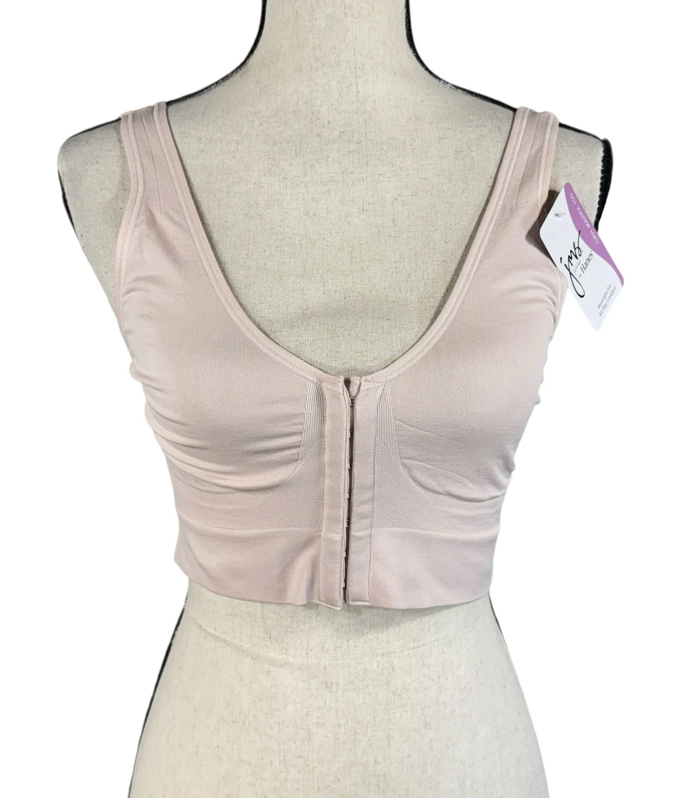 Just My Size Hanes 3X-Large Pure Comfort Bra Front Close Stretch Unlined Wicking - Image 1