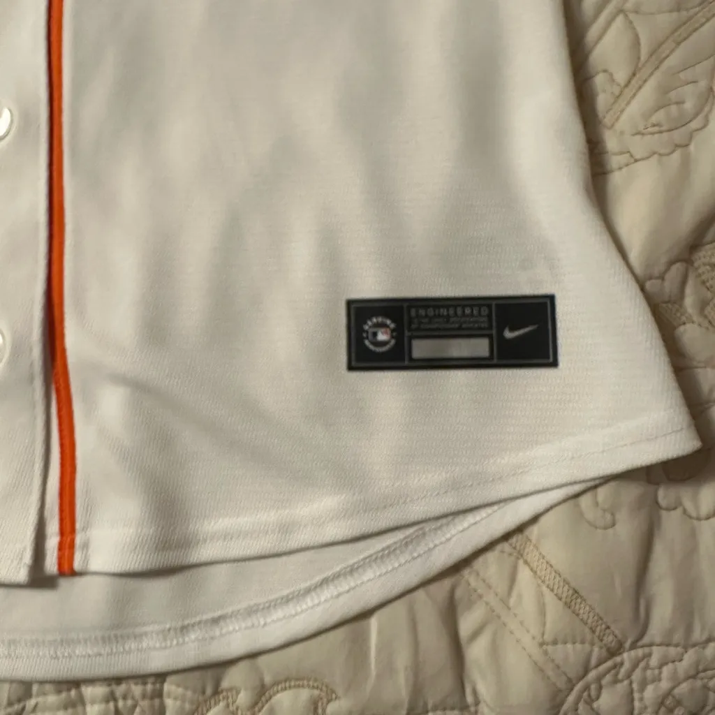 Nike White and Orange Astros Jersey - Image 3